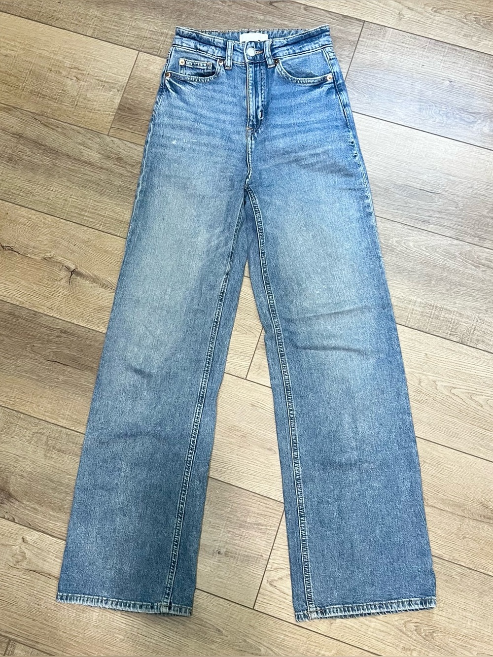 H&M High Waist Wide Leg Jeans Size 0